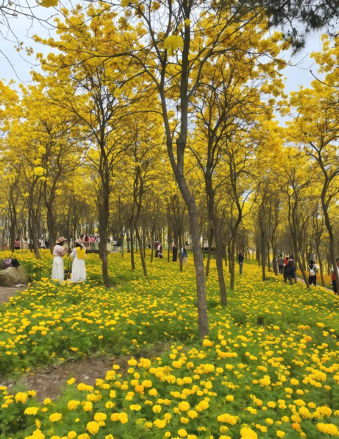 深圳1.5h直达！闯入华南蕞大黄花风铃木花海
💛 这周，一定要去中山看一次金色