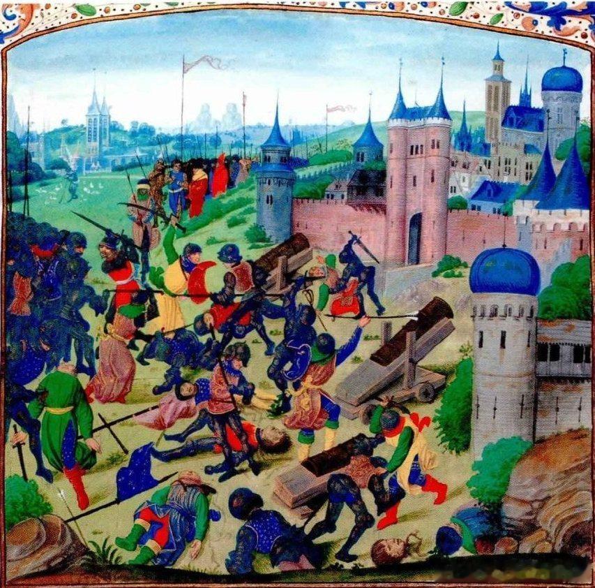 1396年9月25日尼科波利斯战役，奥斯曼土耳其对阵欧洲诸国和骑士团组成的联军，
