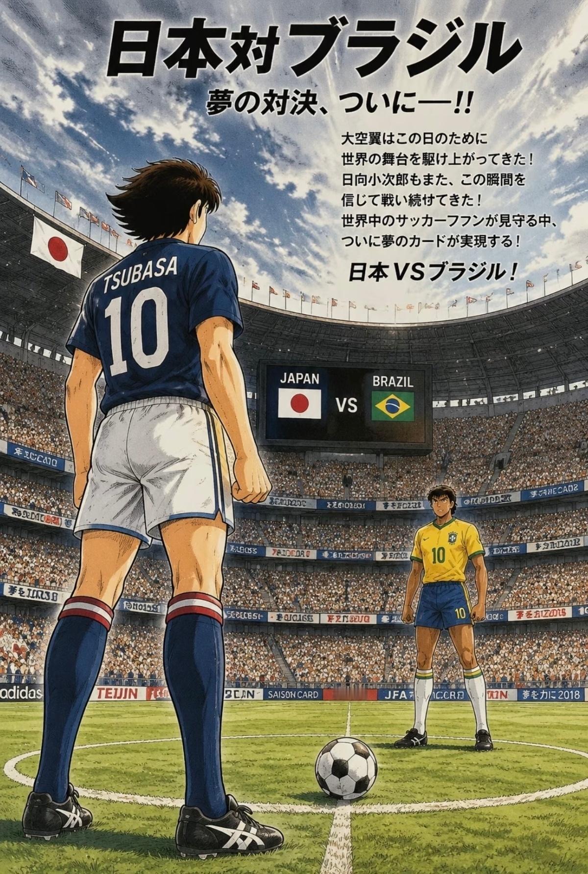 当漫画照进现实世界杯巴西2比1日本足球小将没能照进现实