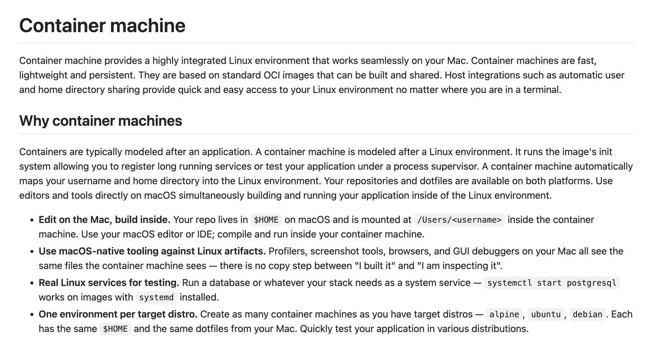 【苹果的「WSL2」来了：Mac 开发者终于等来原生 Linux 容器机】

苹