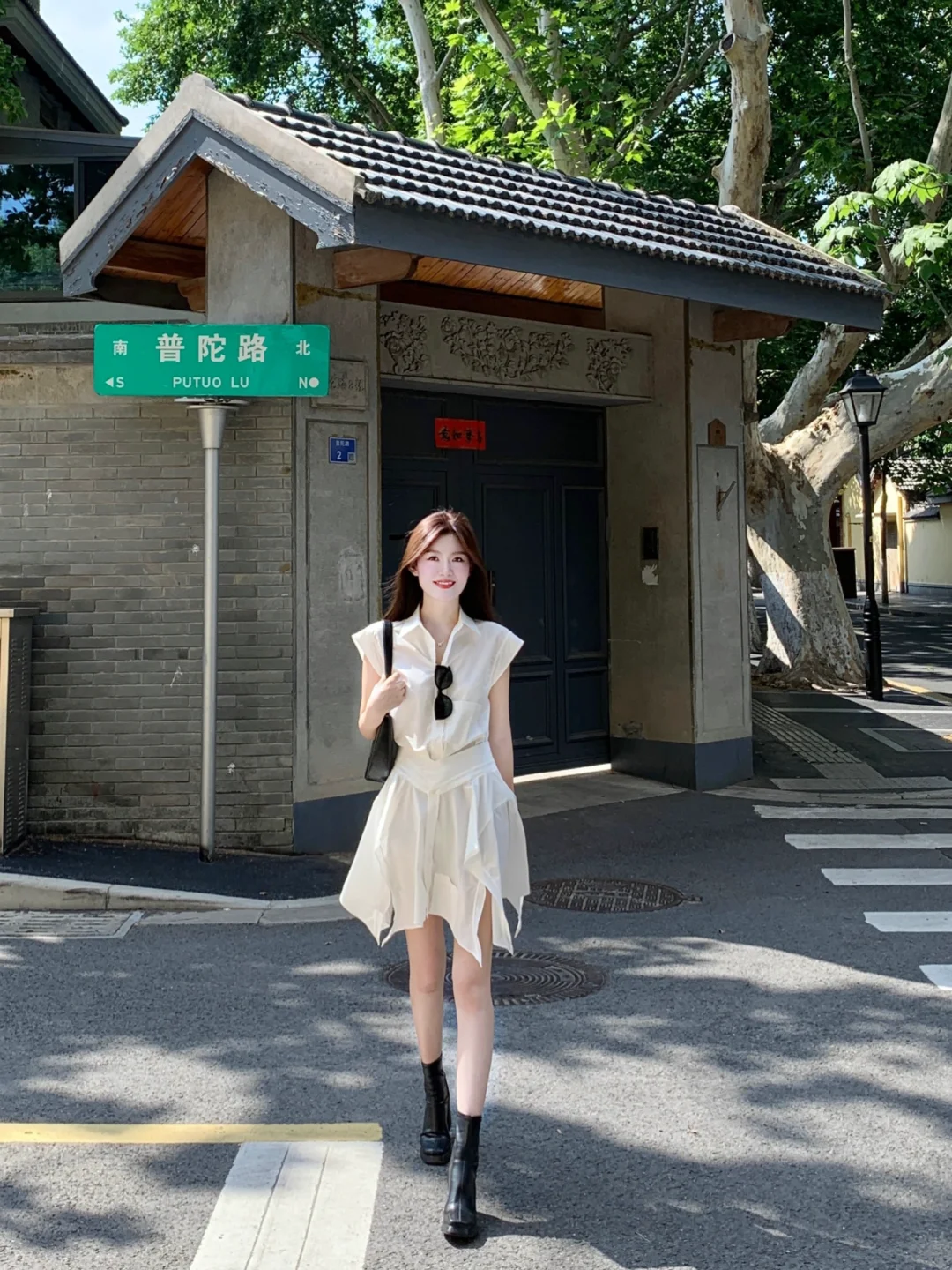 斥巨资买了件假两件◻️通勤连衣裙……