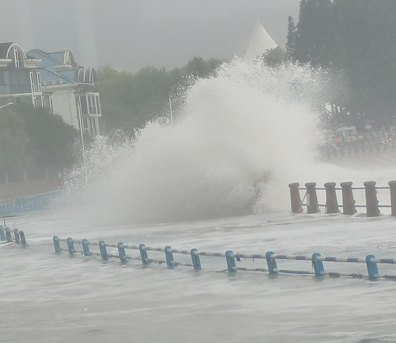 据天气预报，青岛受巴威台风影响，沿海风大浪急。虽预报有雨，但没下，只是有雾。于是