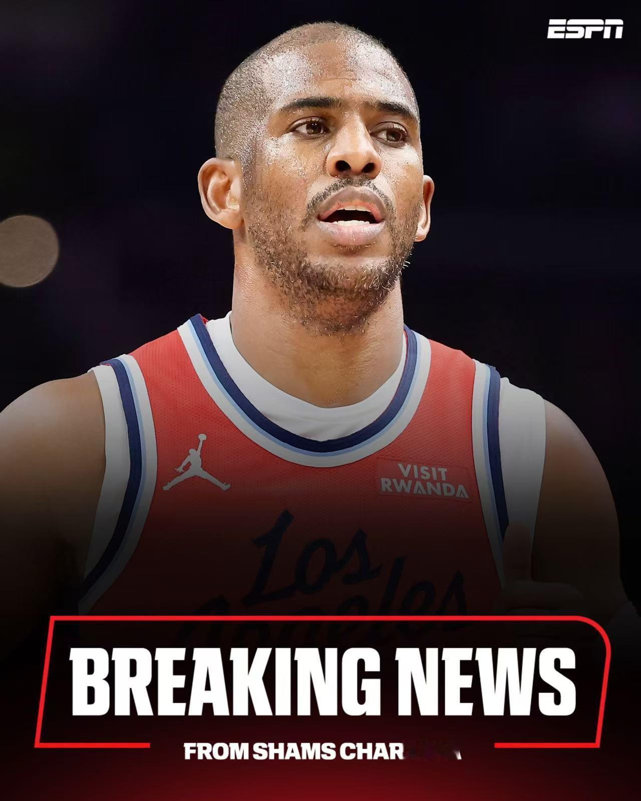 洛杉矶快船队后卫克里斯·保罗将于本赛季结束后退役，这是他征战NBA的第21个赛季