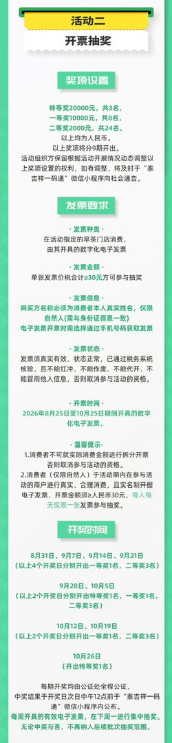 吃泰州早茶，开票中万元大奖，消费券狂送60万 