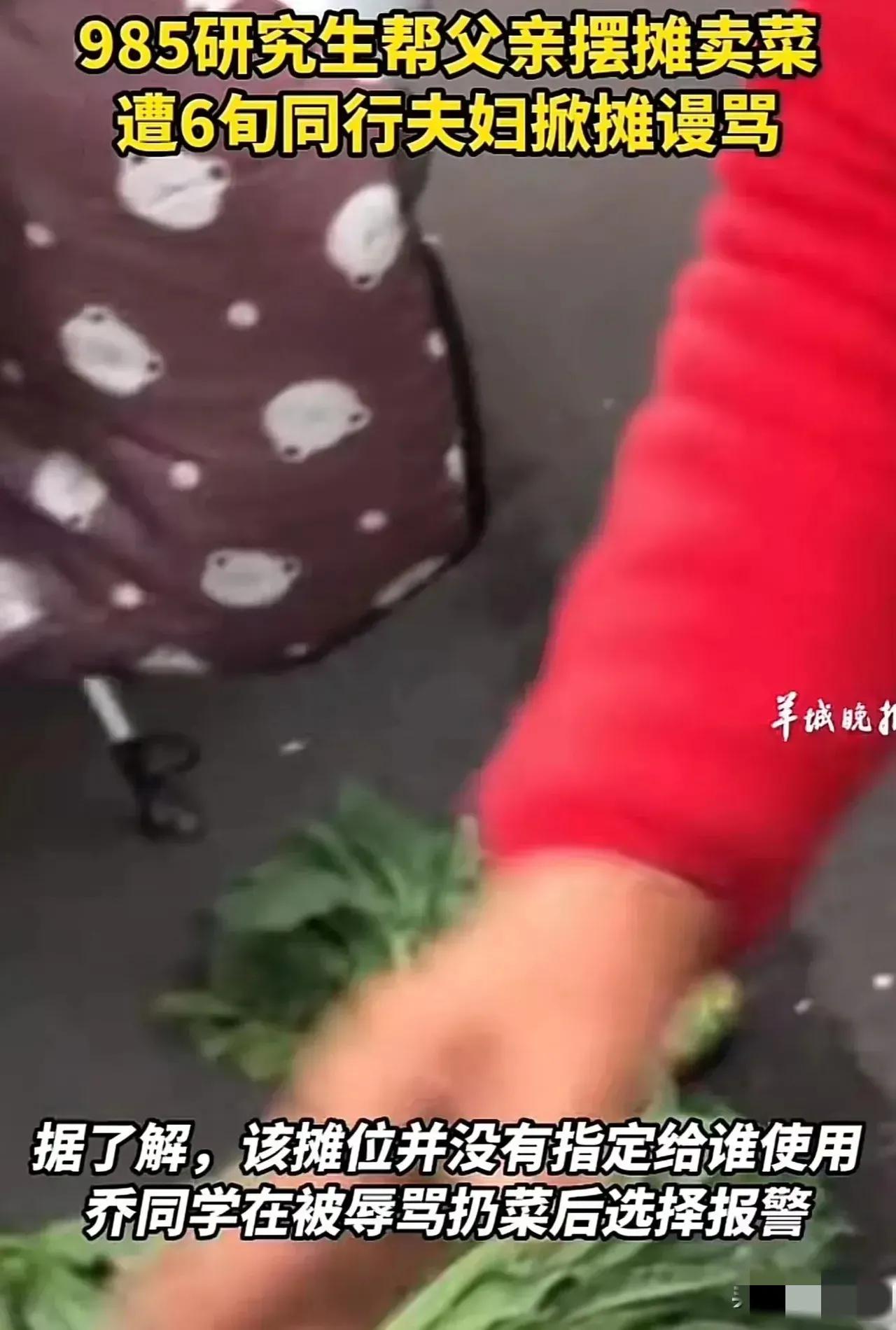 安徽省合肥市，一名985女研究生在帮助父亲经营摆卖莴笋的摊位时，被一对60多岁的