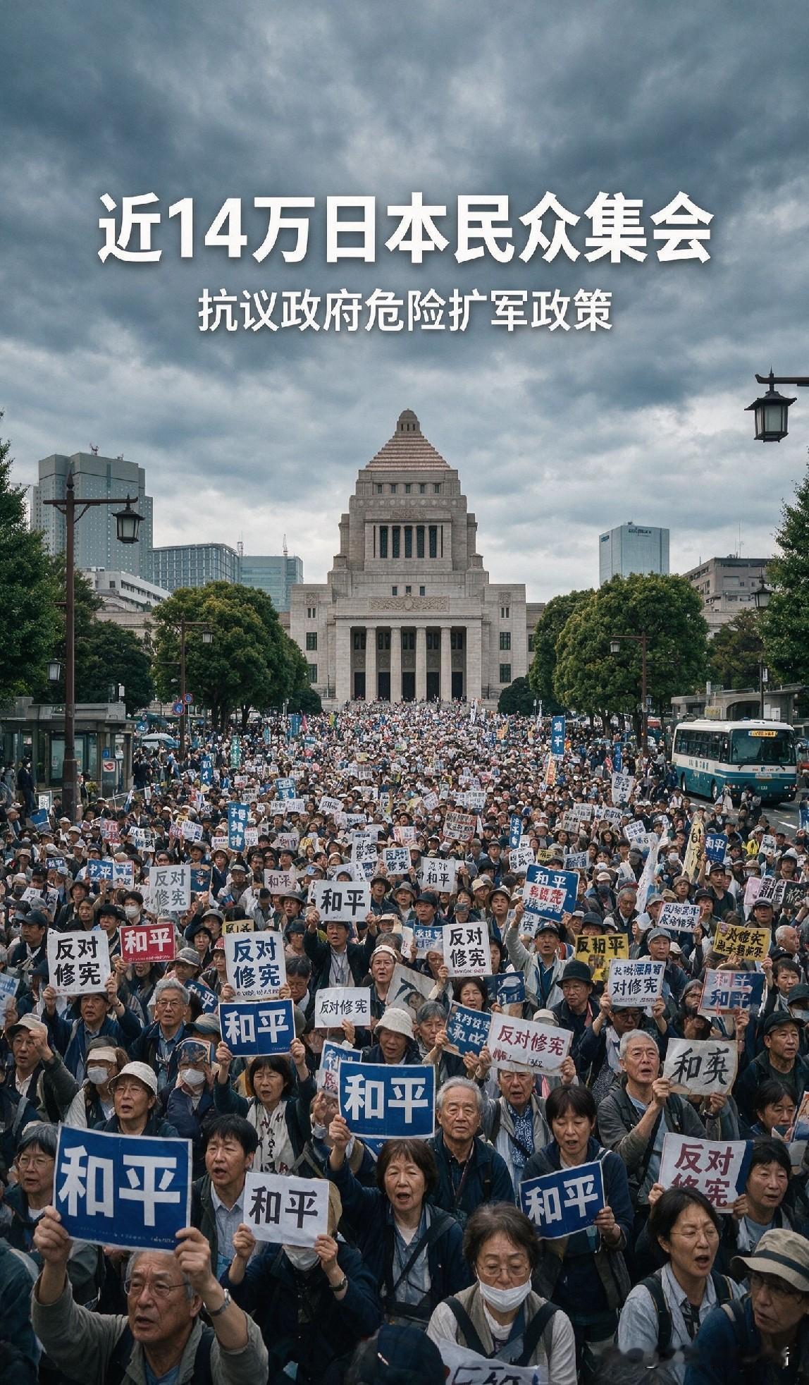 日本民间爆发大规模反战集会，民众担忧修宪扩军打破战后和平格局

东京爆发大规模反