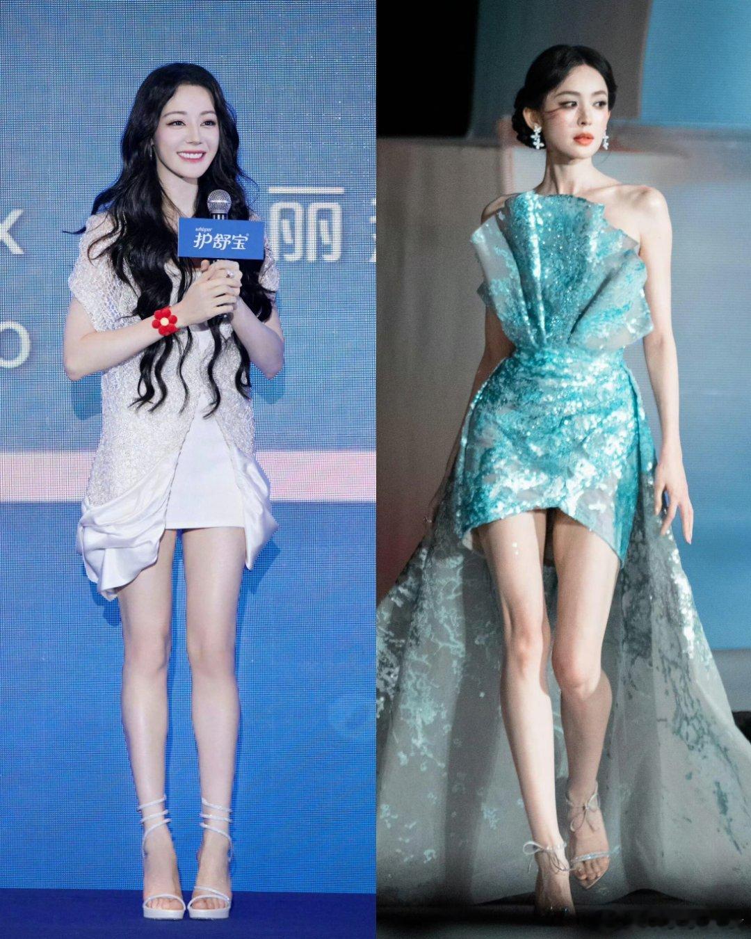 娜扎嘉人红毯直拍生图巴虽然不如娜扎脸部状态，但腿部线条比扎好看，你们觉得呢？
