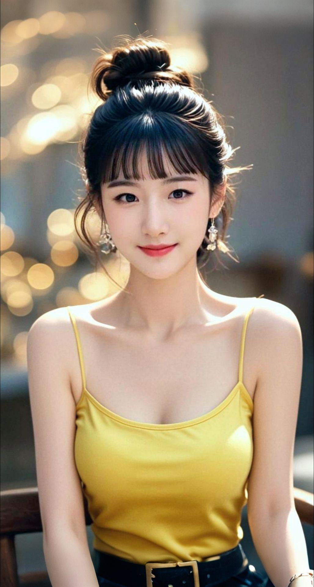 AI扩图 AI黄衫佳人