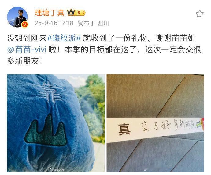 传下去苗苗要给丁真当靠山苗苗姐给丁真准备的礼物也太暖心了吧！“靠山”抱枕一看就很