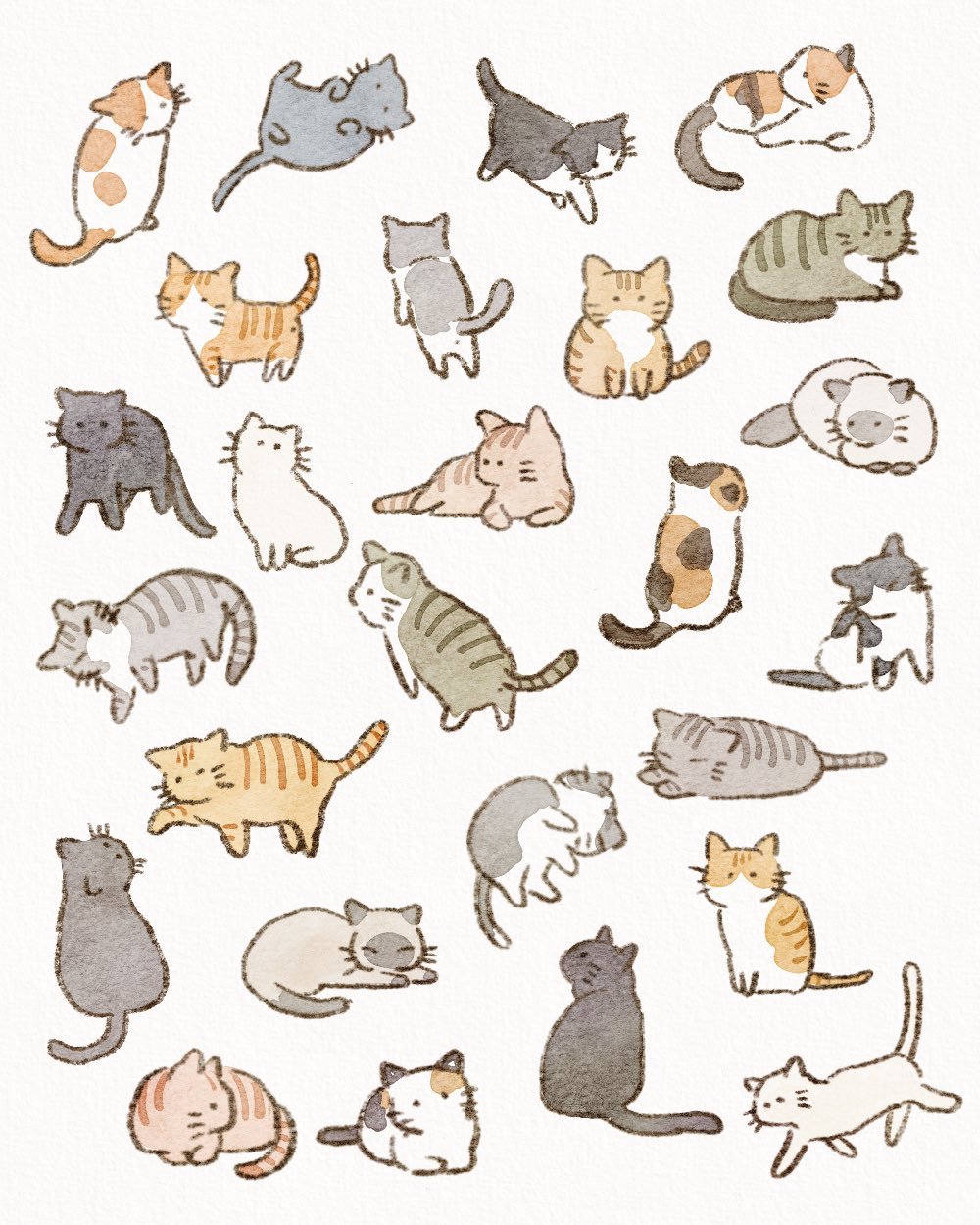一组软乎乎的小猫小狗，也太治愈了画师：anz_m_ 