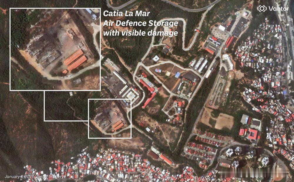 🇺🇸🇻🇪卫星图像显示，位于卡蒂亚拉马尔的第393防空导弹连和位于瓜伊凯普