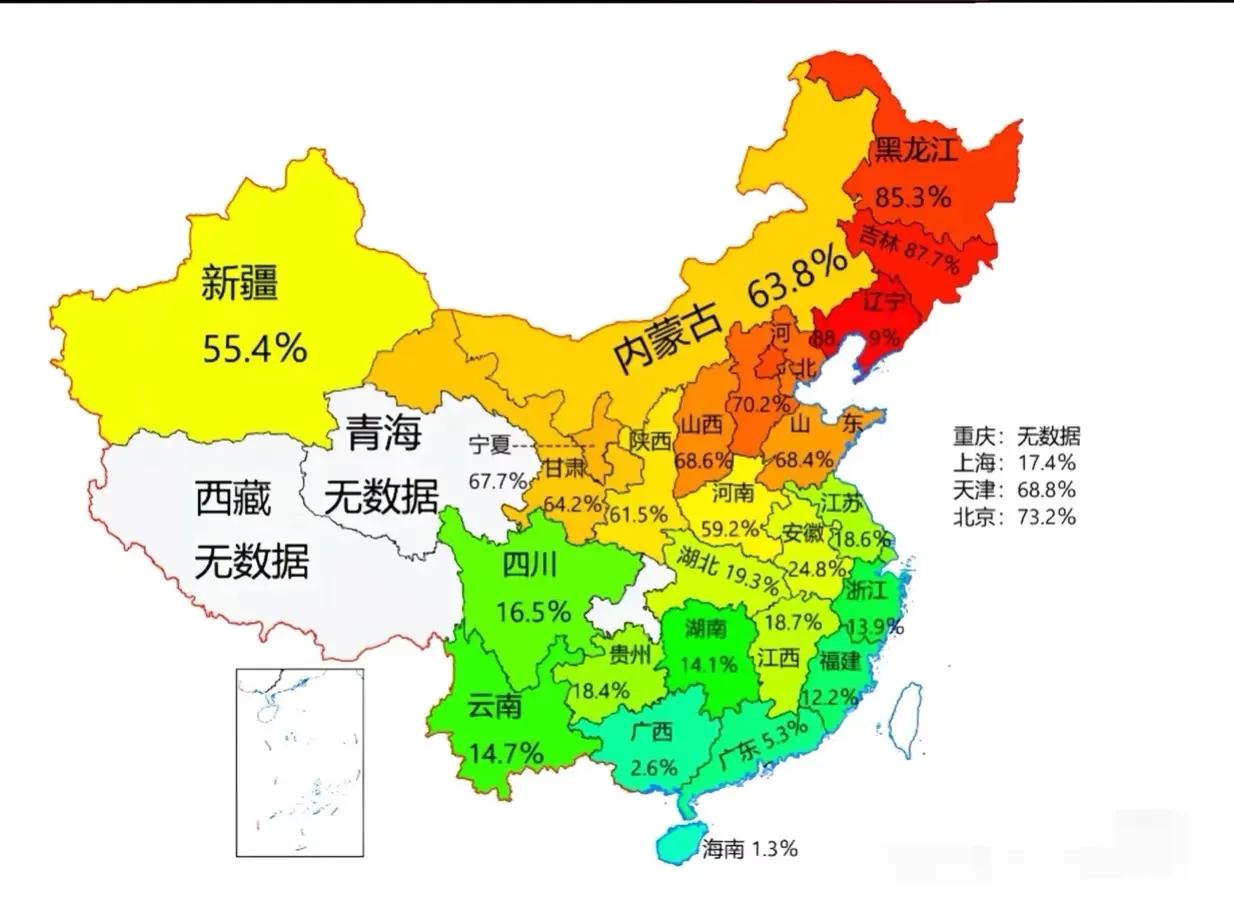 央视春晚收视率南北分界线给搞清楚了！很好奇，南方省份的那些收视率，会不会都是在那