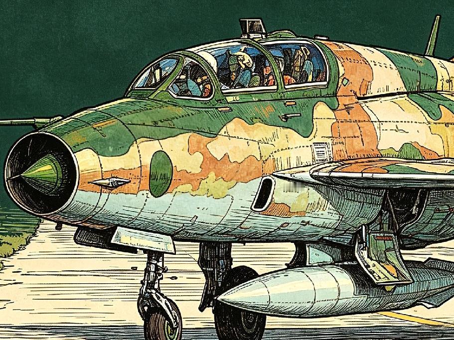 航空艺术绘画·米格21教练型