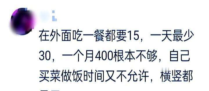 广东佛山一家公司饭堂停止供餐，每个月给员工发放400元餐费补贴。

网友们认为补
