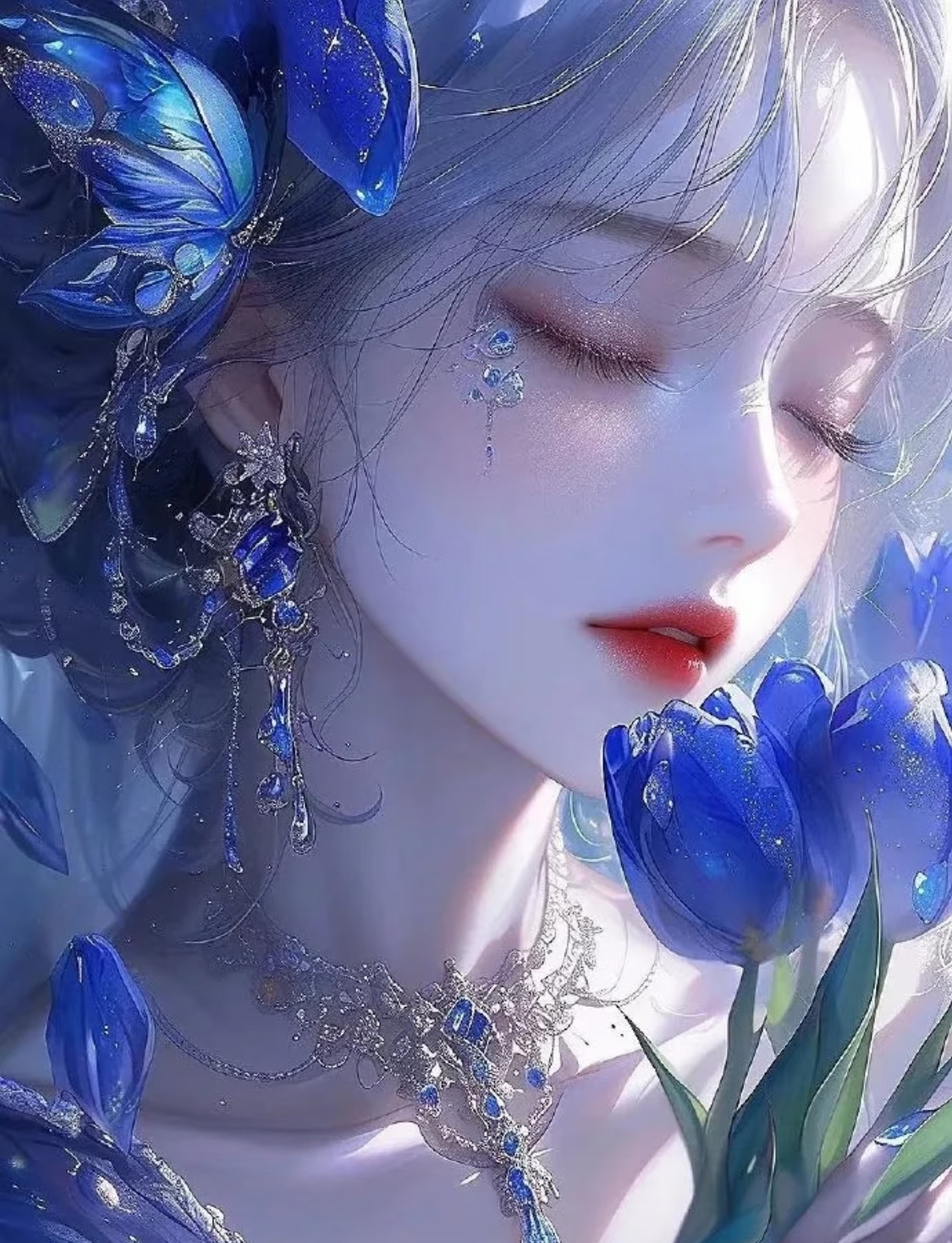 💙超美的蓝色氛围感女神头像💙遇见艺术日漫头像 ​​​