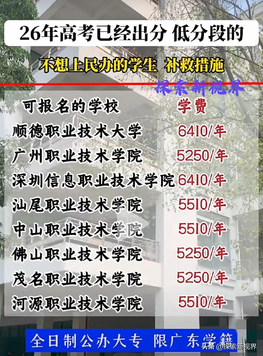 高考捡漏！广东高考发挥失利，低分段考生应该如何做呢？不想上民办的学生也有补救措施