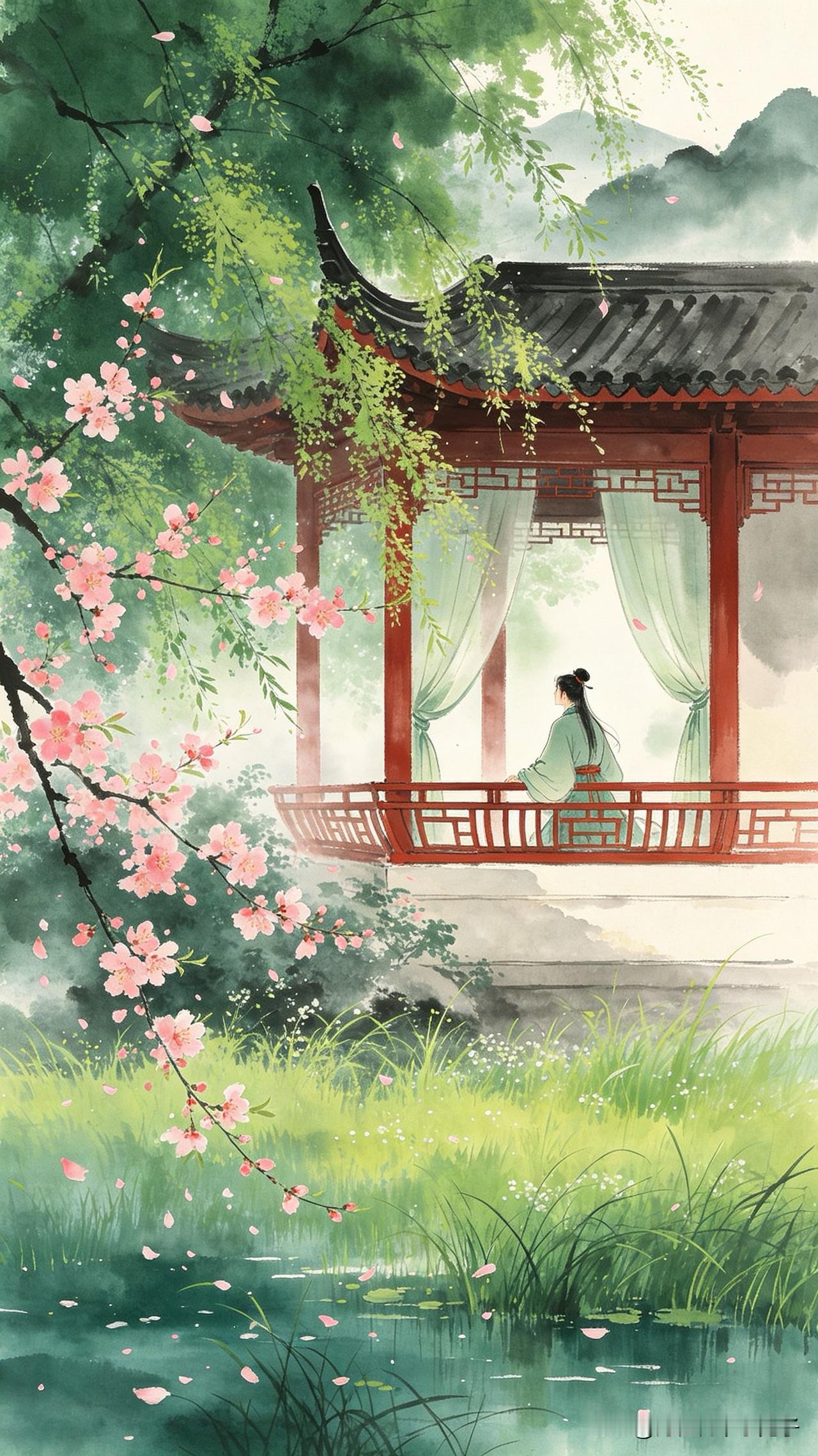 朱楼帘卷晓寒轻，
柳眼初开未放晴。
芳草连天莺语老，
      
…………请师