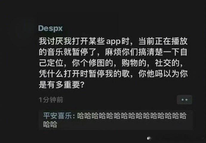 说出我的心声，凭啥暂停我的音乐！ 
