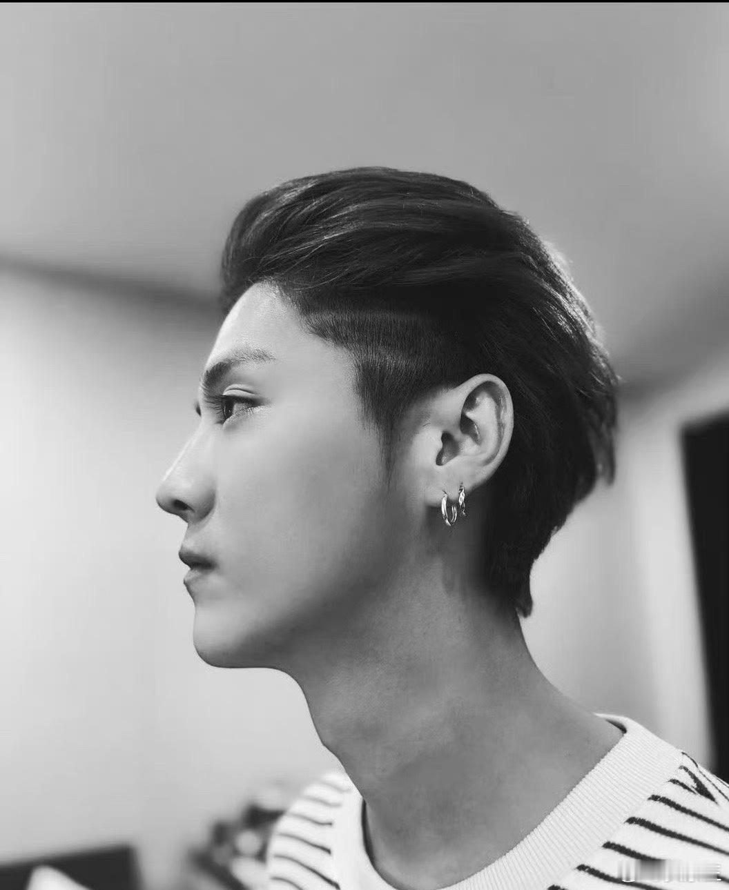 鹿晗黑色短发侧颜 感觉可以在睫毛上滑滑梯了🙉有点梦回演唱会#鹿晗剪短发##鹿晗