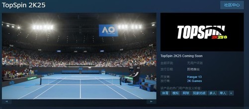 最强网坛选手悉数登场 2K网球模拟游戏《TopSpin 2K25》上线