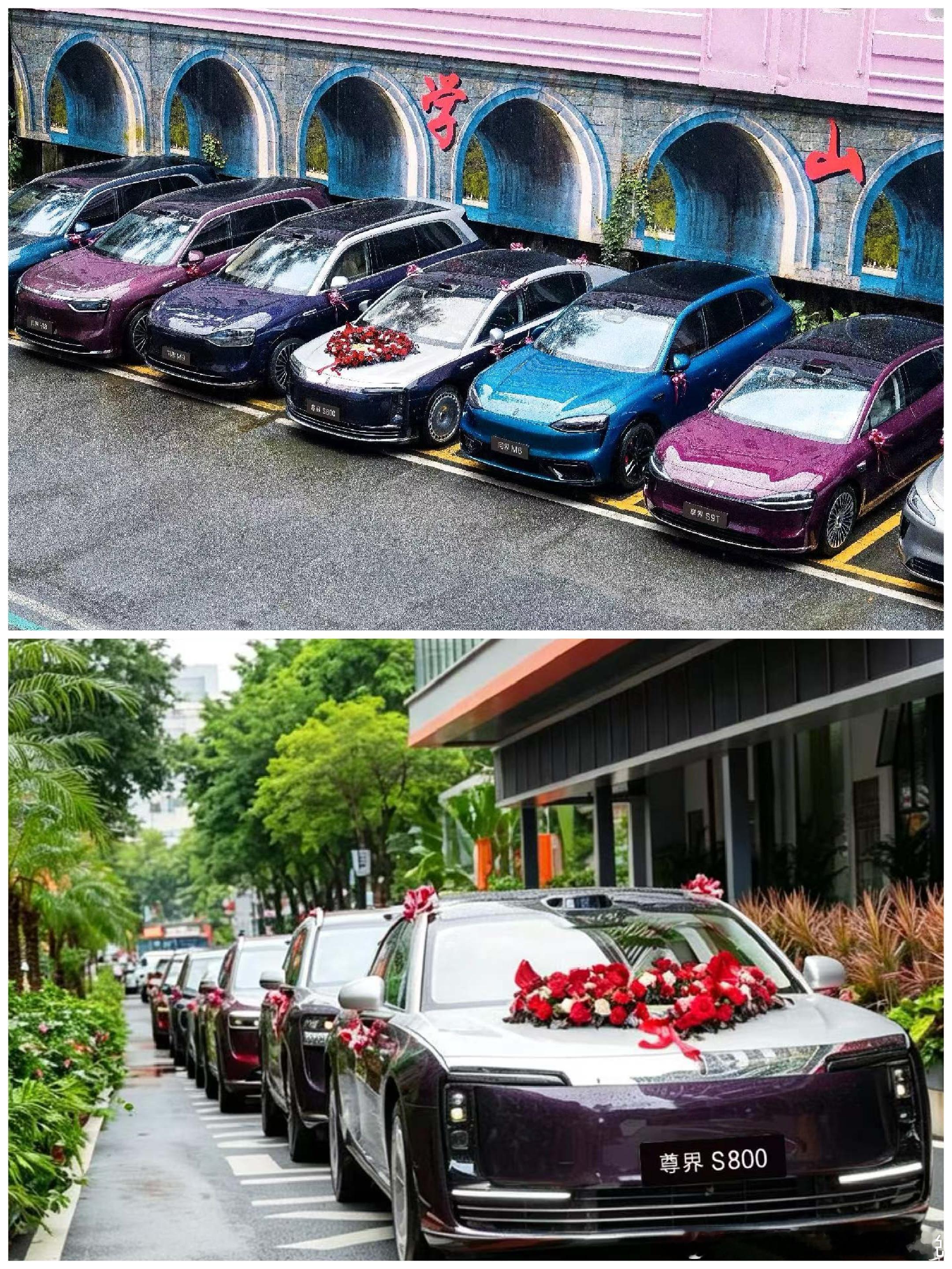 鸿蒙智行  鸿蒙智行婚车队，真是羡慕有钱人，太气派了。 