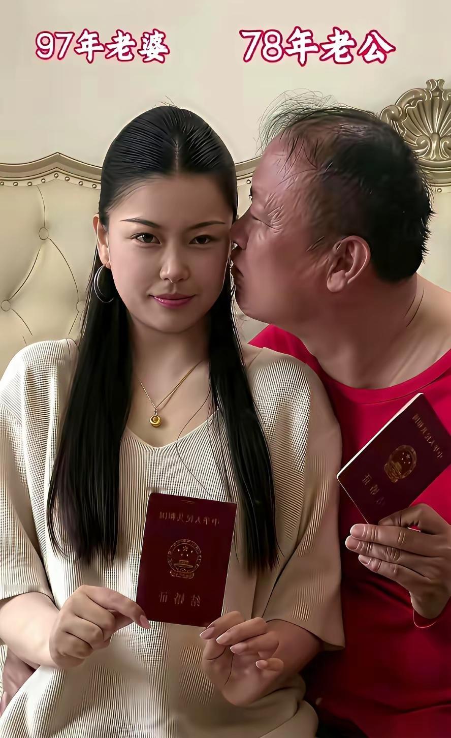 97年的老婆和78年的老公
是正儿八经的夫妻
两个人都领了证
这个七八年的男人