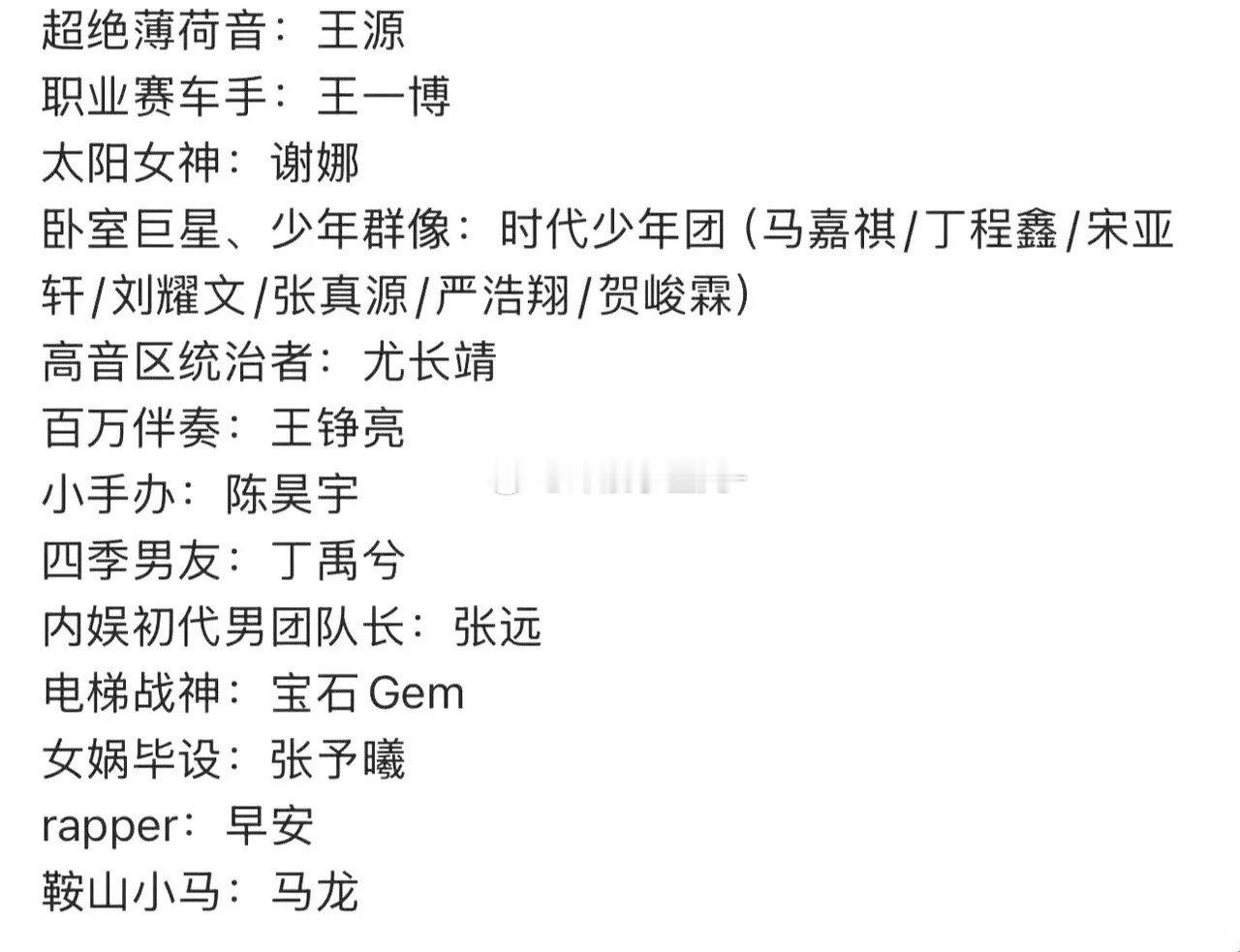 笑发财了，谁这么有才！网爆跨年湖南台艺人标签，王一博“职业赛车手”，丁禹兮“四季