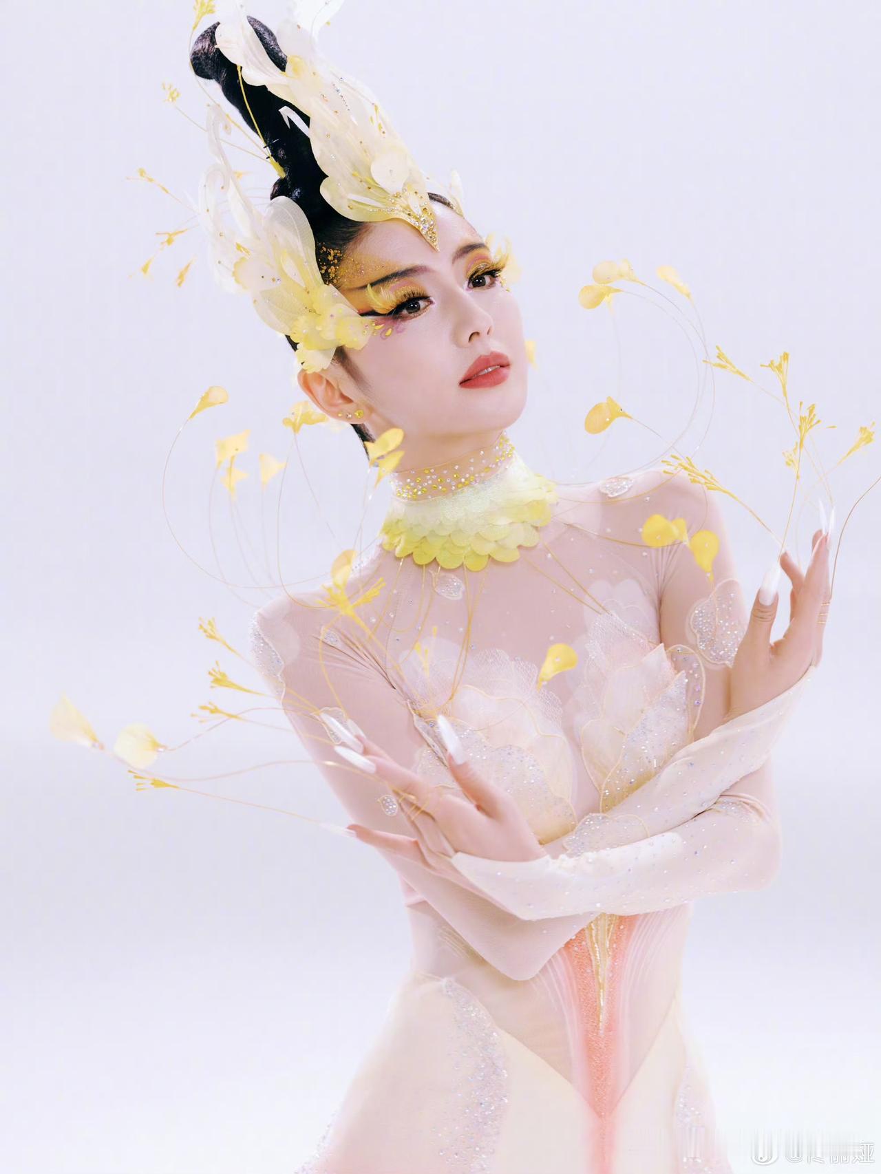 【河南春晚以为是AI结果是真人】佟丽娅美得像AI仙鹤真得像特效2月14日，河南春