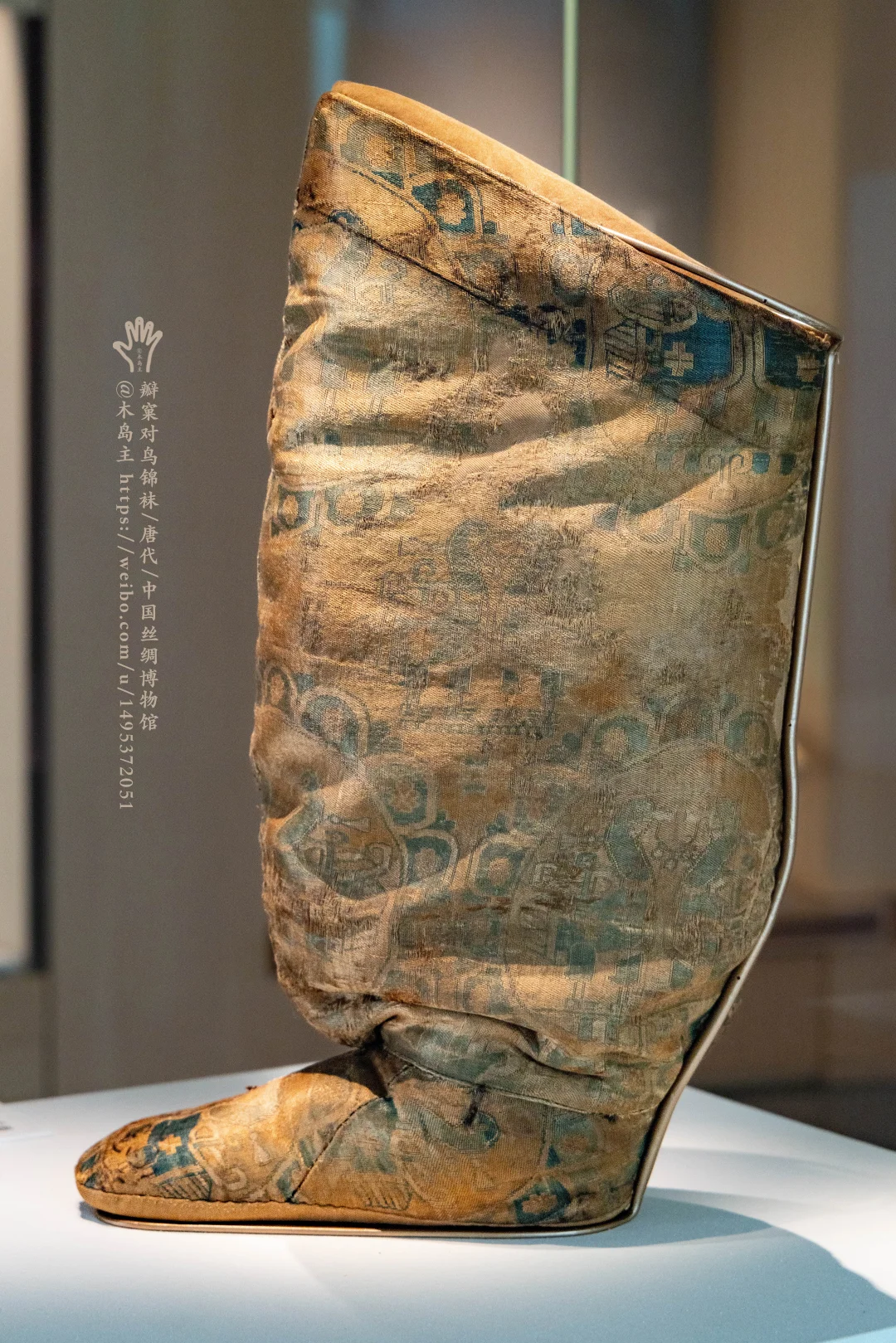 瓣窠对鸟锦袜，唐代丝绸之美