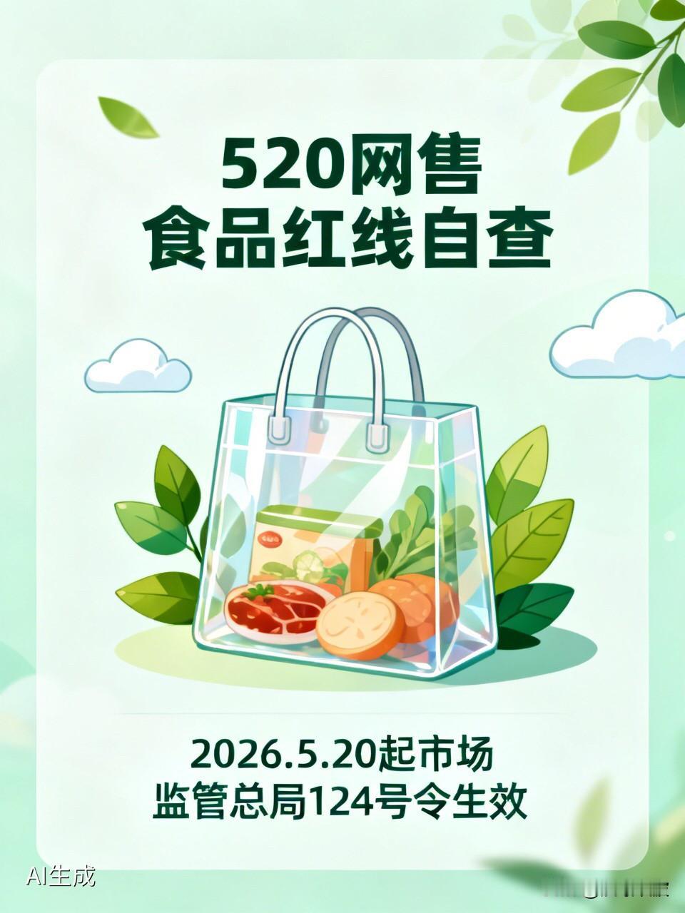 今天“520”，网售食品这5条红线一碰就凉！赶快自查

  从2026年5月20