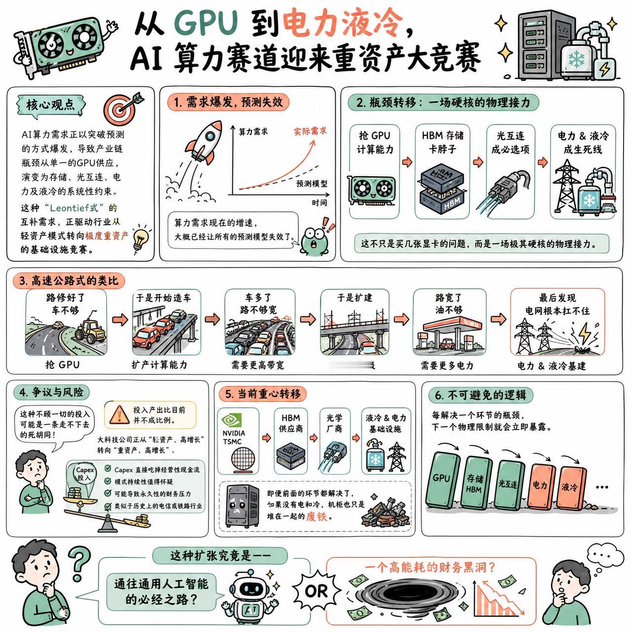 【从GPU到电力液冷，AI算力赛道迎来重资产大竞赛】

快速阅读：AI算力需求正