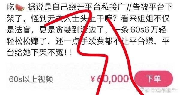 九成美被品牌方拉黑一条60s的广告就能赚六分之一朋了，造谣污蔑看来是致富捷径啊这