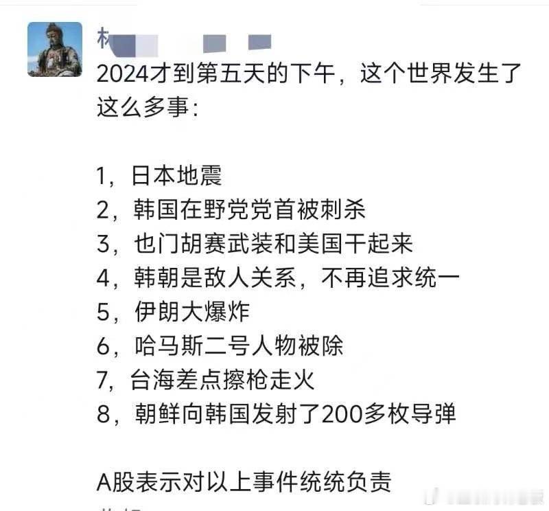 2024年第一周大事不断 ​​​