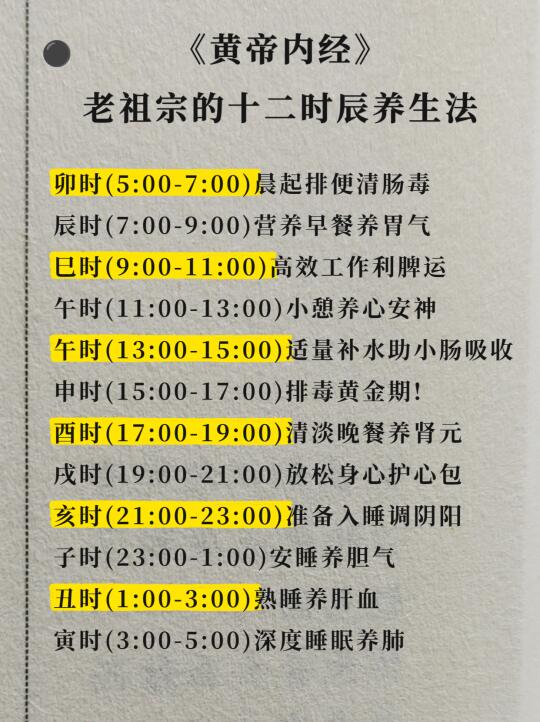 黄帝内经：老祖宗的十二时辰养生法