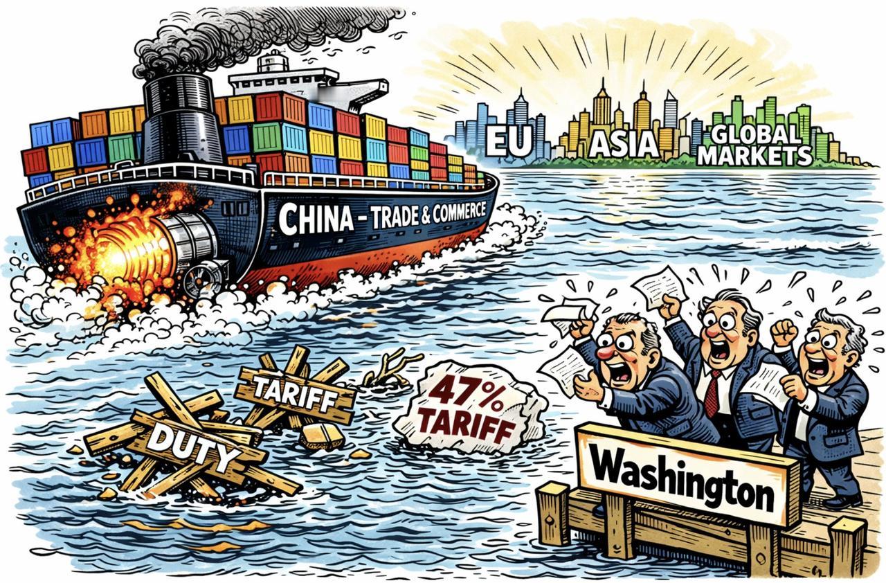 中国坚定地站定全球化和自由贸易的经济政策正在取得显著成效，在特朗普折腾了大半年的