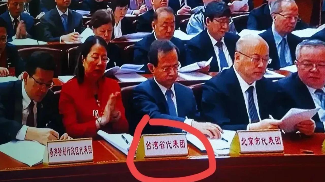 台湾省代表团参加了全国人大二次会议，他们就坐在北京市代表团和香港特别行政区代表团