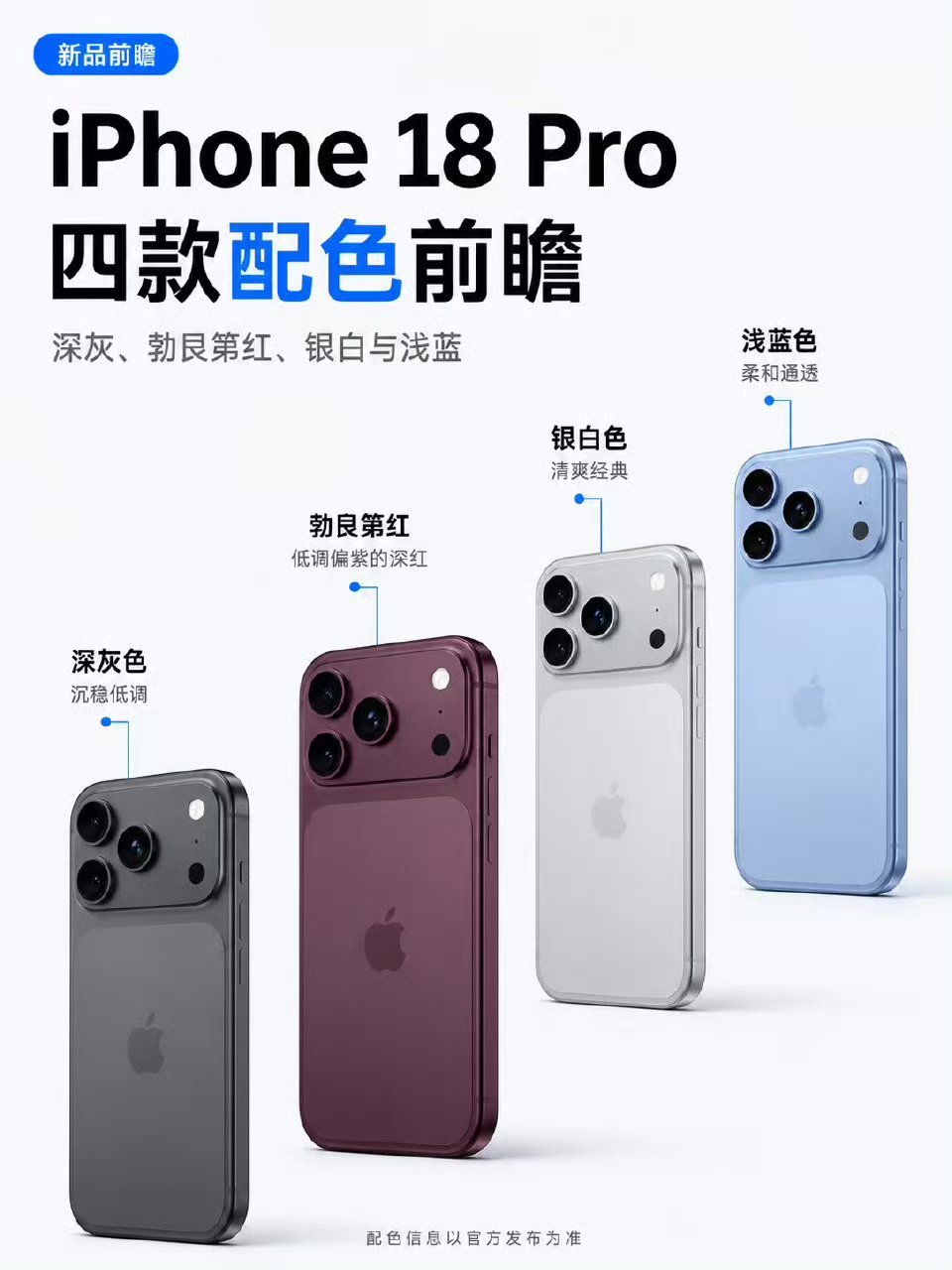 iPhone18Pro起售或破万iPhone18Pro深灰，深红，银白，浅蓝哪个