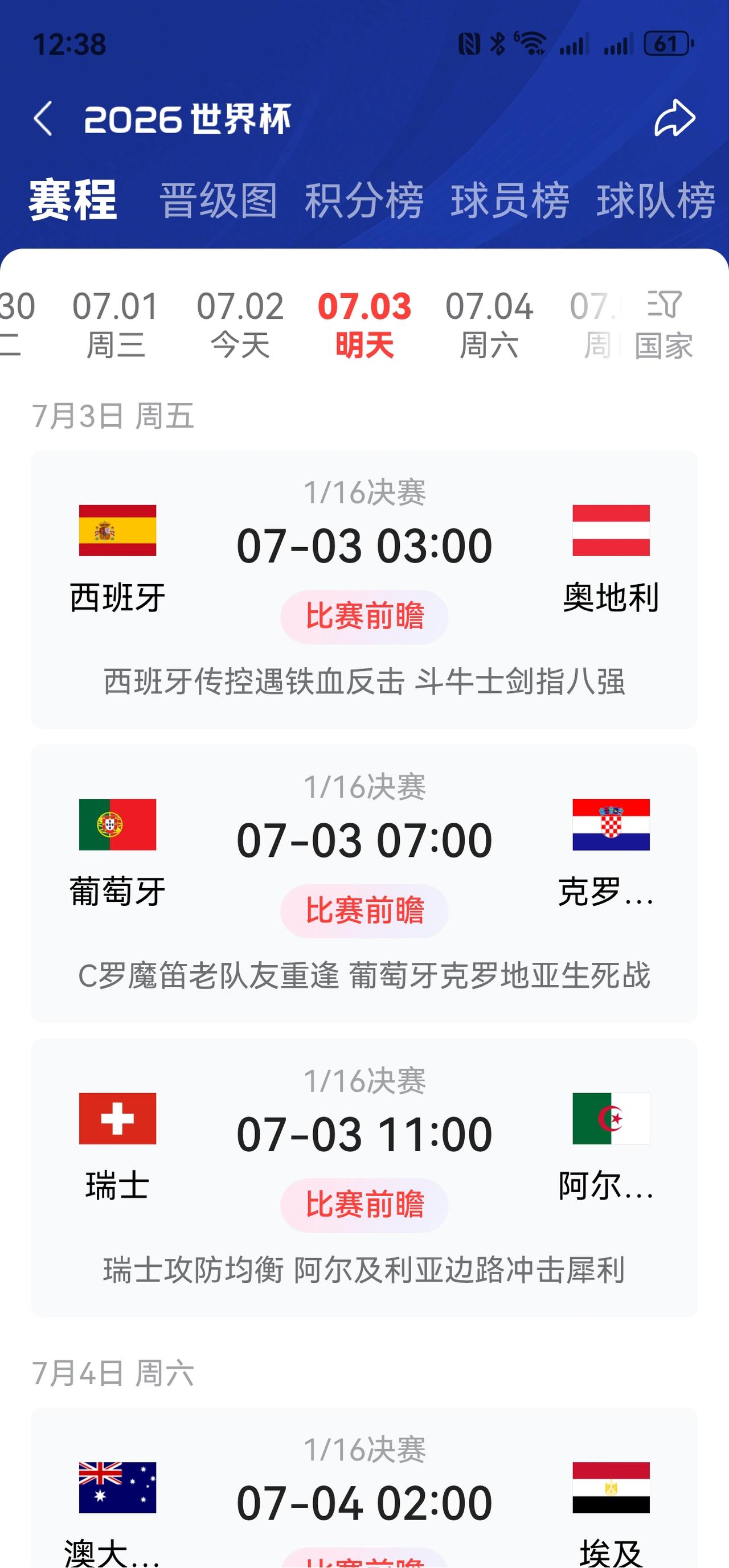 世界杯明日赛事预测！

       一，西班牙🇪🇸对奥地利🇦🇹，西班牙