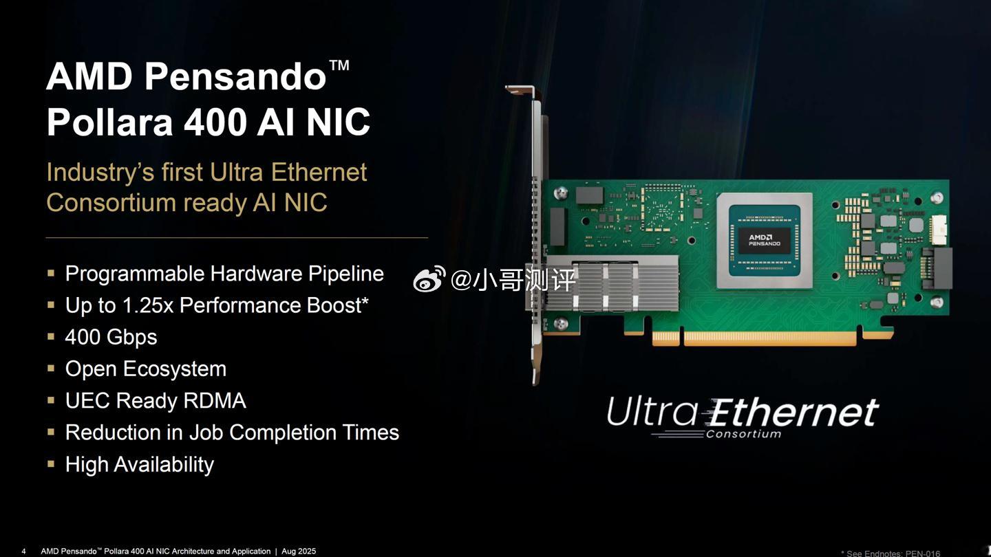 AMD 发布首款 UEC 兼容 AI NIC 网卡 Pensando Polla