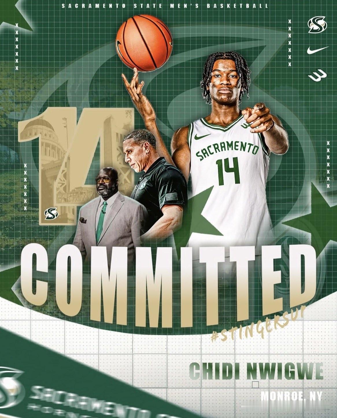 四星侧翼Chidi Nwigwe宣布承诺加盟NCAA男篮 萨克拉门托州立，球队拥