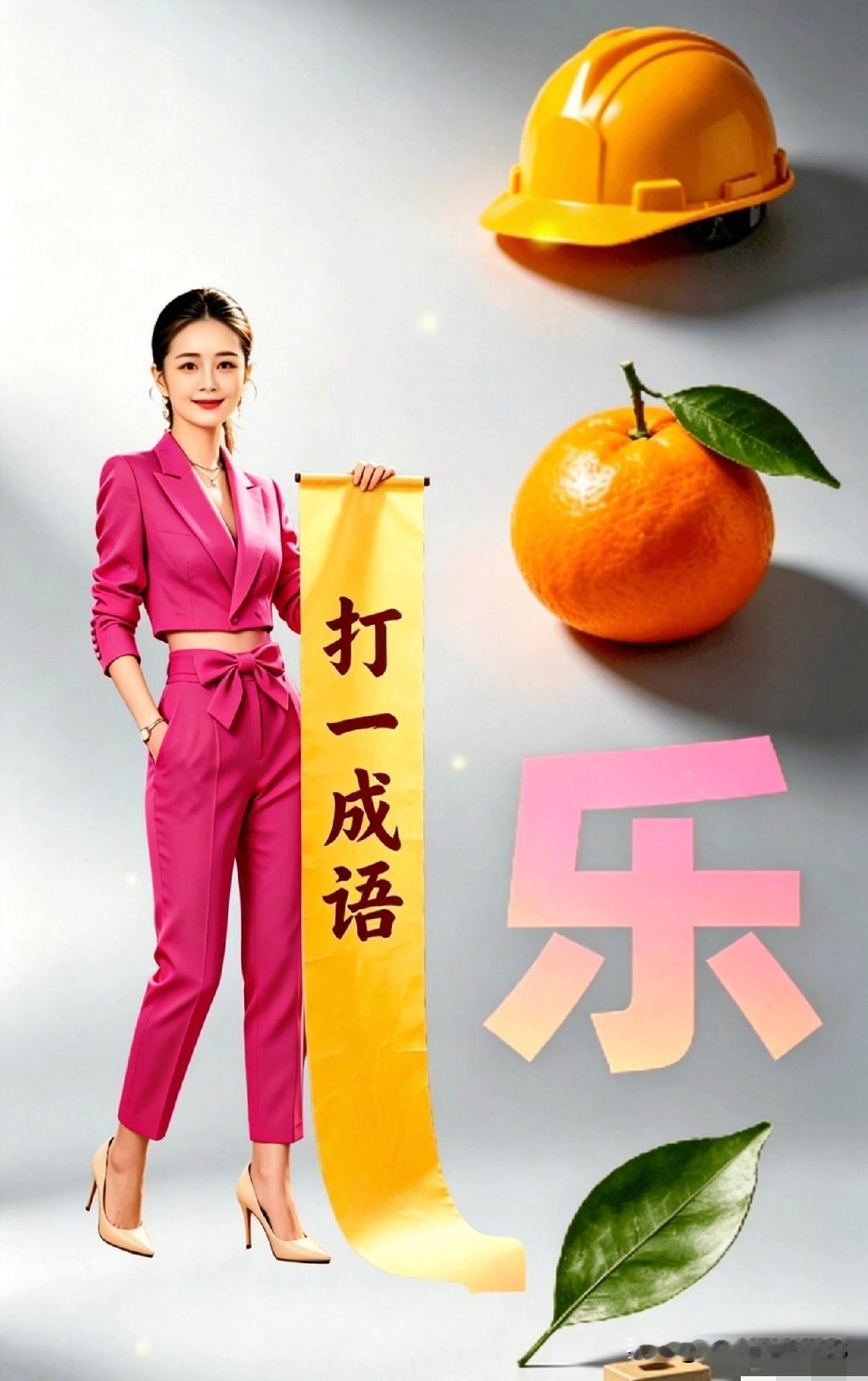 瞧瞧这一连串线索，安全帽、橘子、大字，还有树叶，线索都明晃晃地摆在眼前。
对着图
