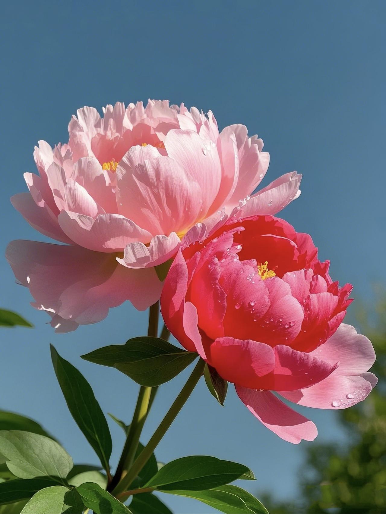 《牡丹赋》
 
天生国色冠群芳，独领春风压众香。
霞染丹袍凝晓露，云铺玉瓣沐朝阳