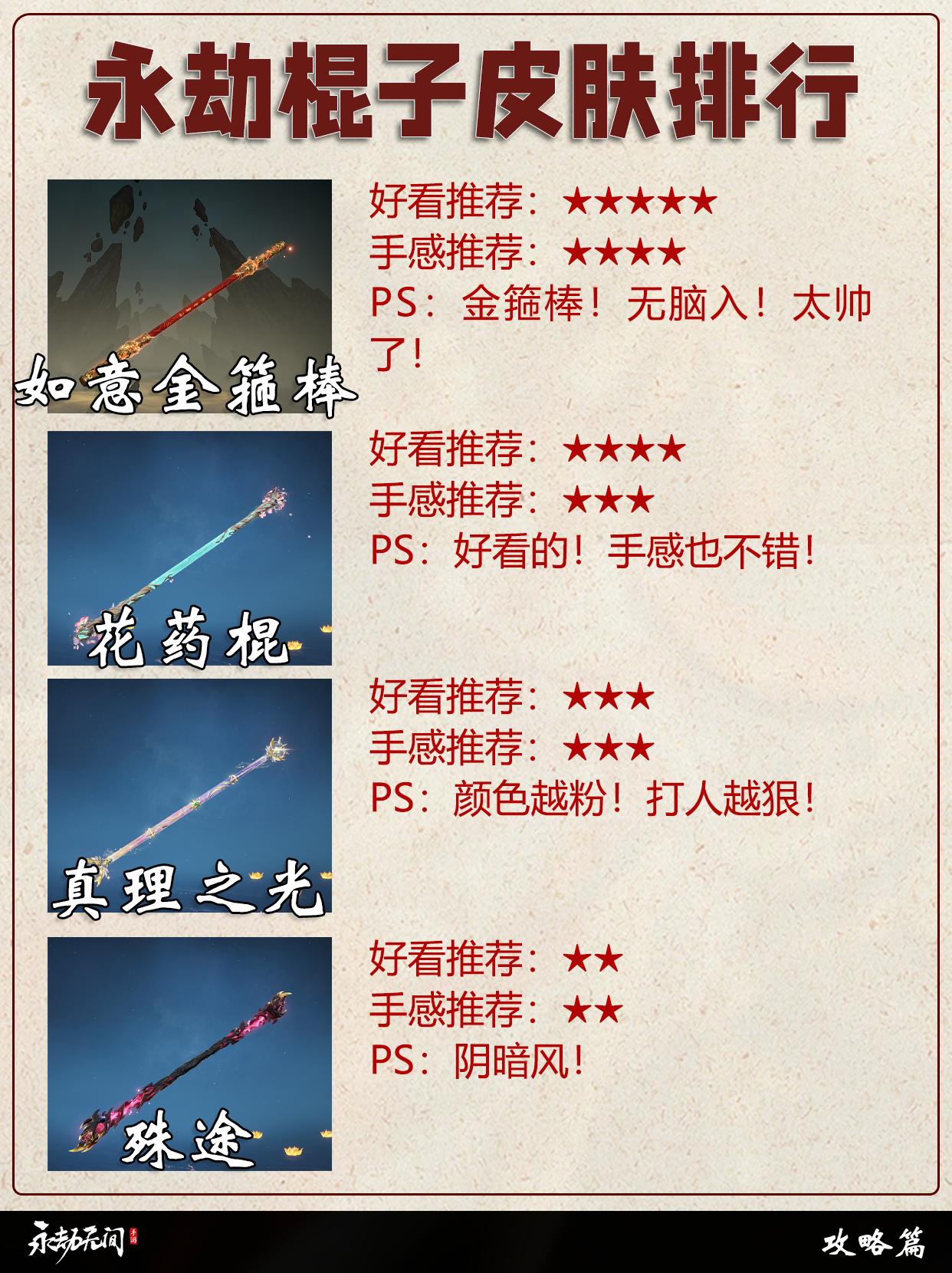永劫棍子全皮肤排行。