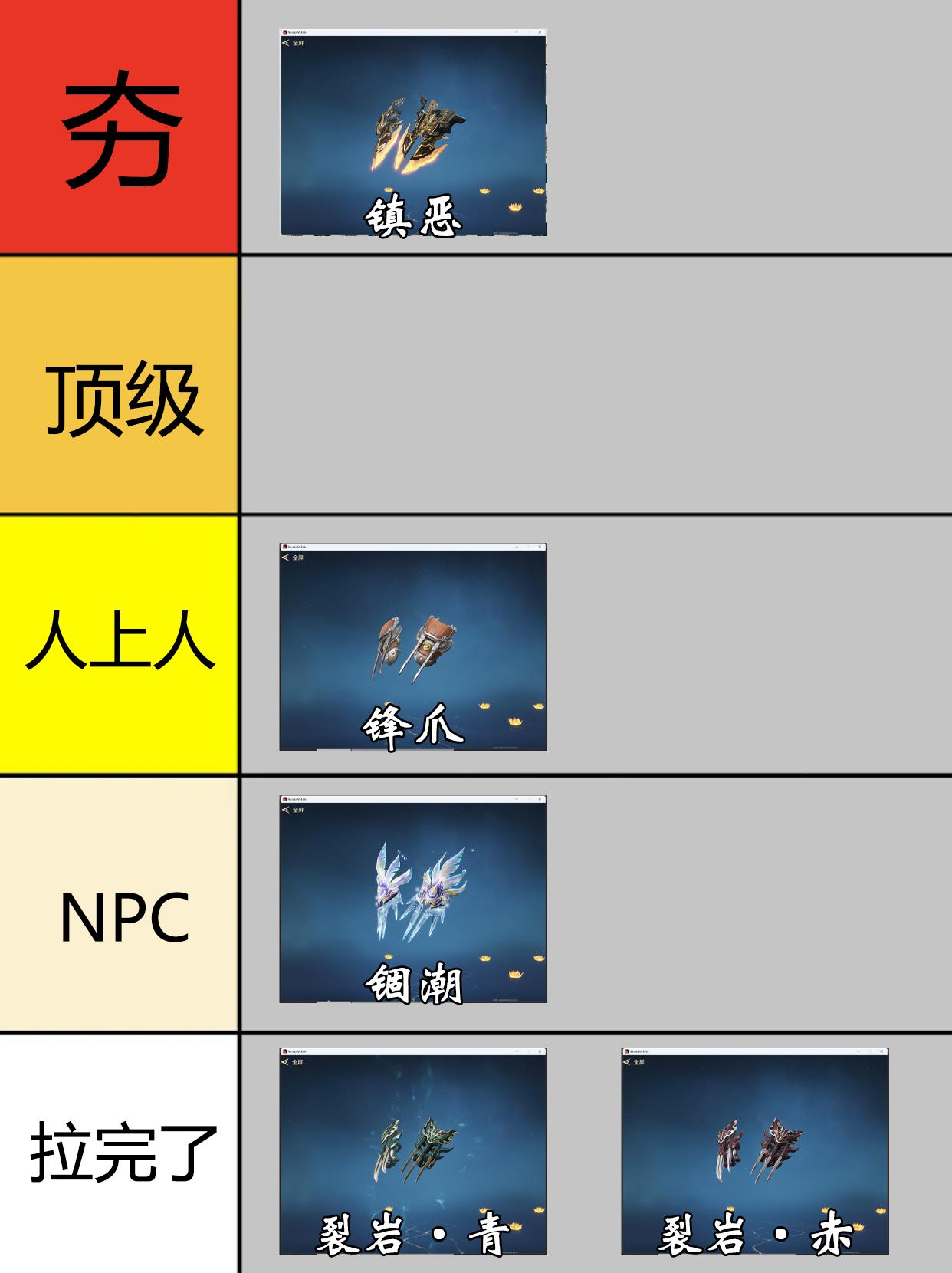 永劫拳刃从夯到拉排行。