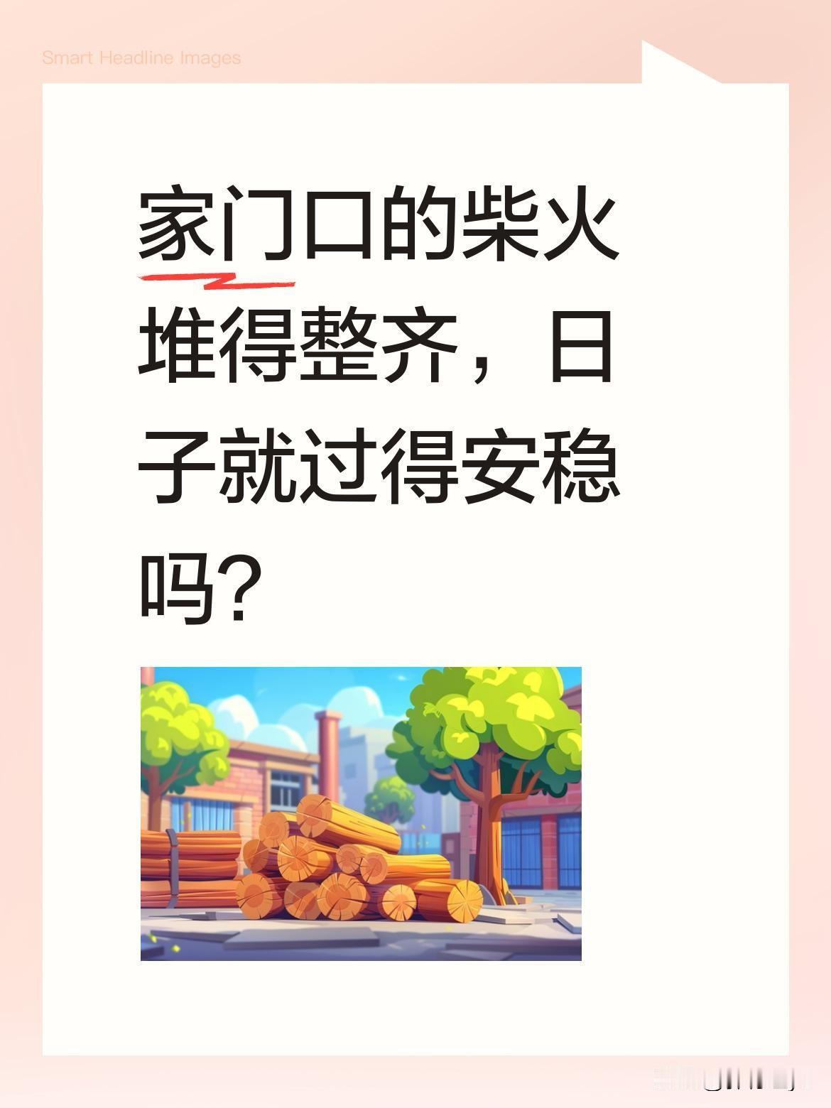 家门口的柴火堆得整齐，日子就过得安稳吗？
村里有户人家把柴火堆得方方正正，连过道