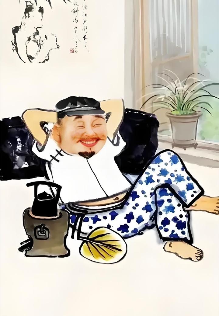 心头无事一身轻，
醉卧花前听鸟鸣，
不与人间争俗利，
………？

上联：日落夕阳