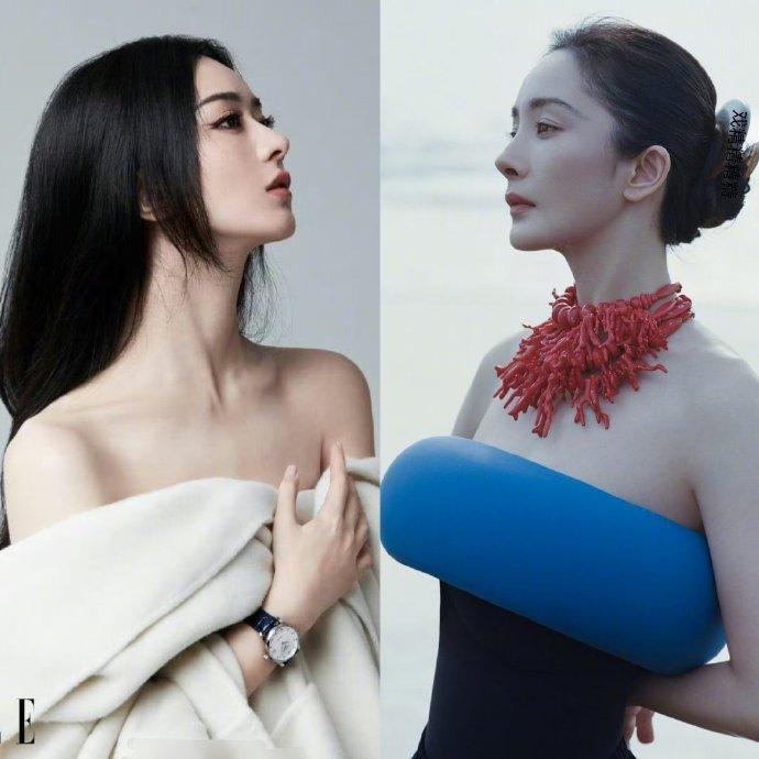 内娱时尚天花板名场面！赵丽颖ELLE大片氛围感拉满，杨幂VOGUE神图刷屏论坛，