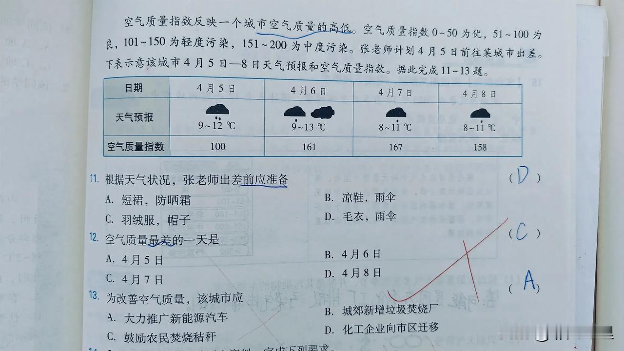 地理做题一定要有痕迹！
两个学生的练习册，一个干干净净，一个乱七八糟，但是乱七八