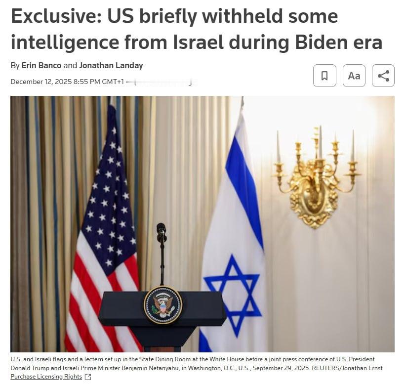 据路透社报道，拜登政府因担忧加沙平民伤亡和巴勒斯坦被拘留者待遇问题，于2024年