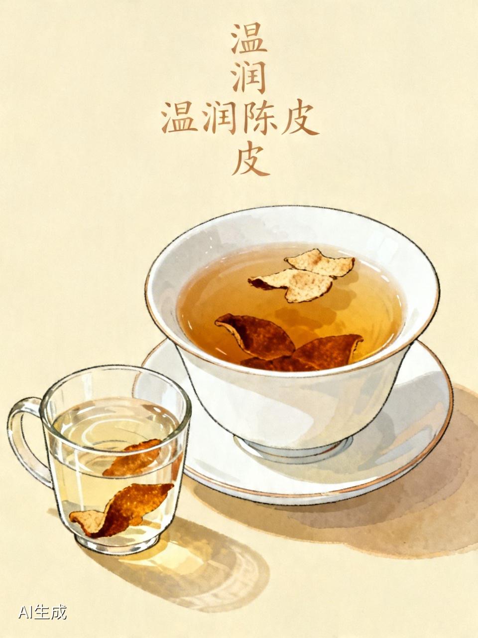 最近在喝中药，茶都不敢碰了，改喝陈皮水。
陈皮看着皱巴巴、黑乎乎的，很多人直接开